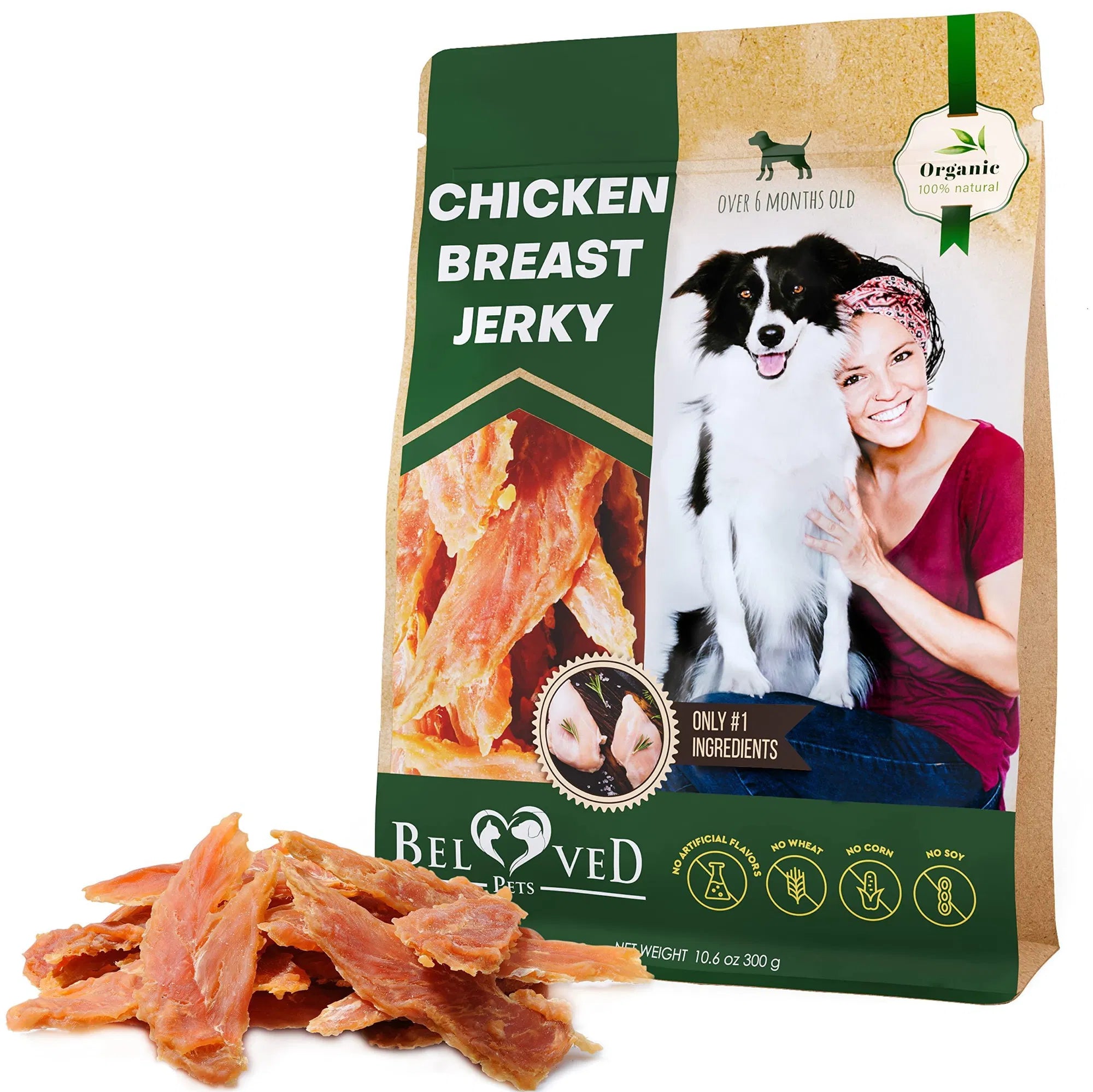 Grain Free Chicken Jerky High Protein Natural Pet Treats 300g